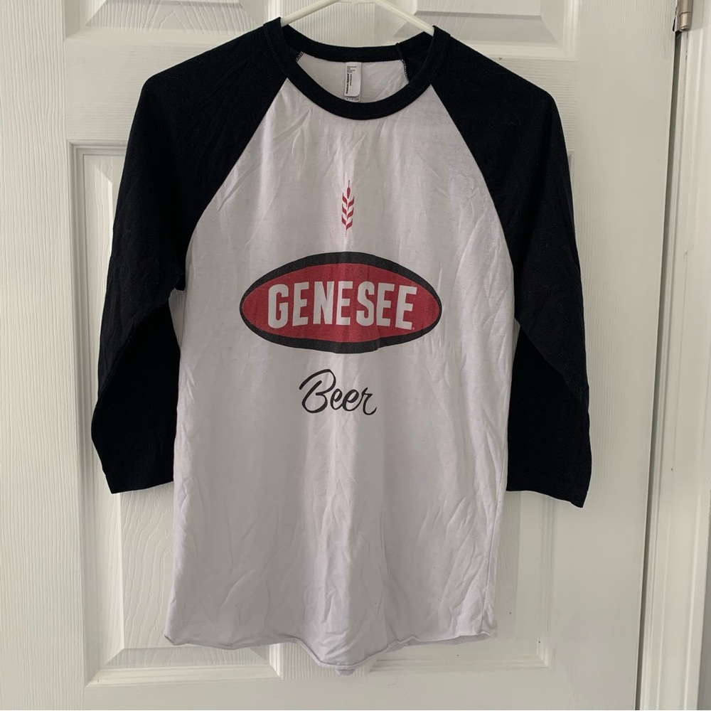 American Apparel Black and White Long Sleeve Tee